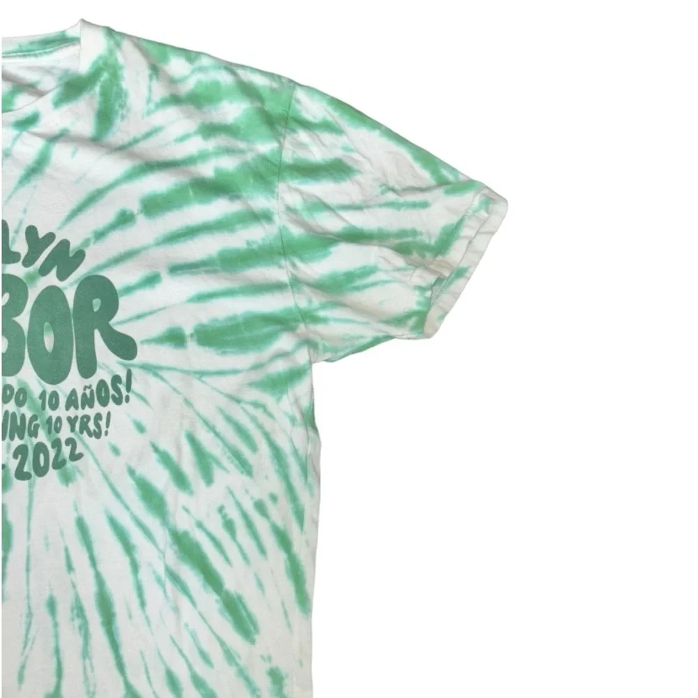 Vintage-Style Green Tie-Dye Arbor Collective Graphic T-Shirt 10 Years 2012–2022